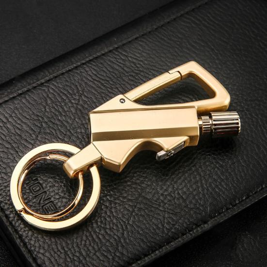 Multifunctional Portable Permanent Metal Keychain Lighter with Bottle Opener