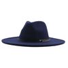 Autumn and winter top hat British classic jazz hat woolen hat big brim cm flat edge top hat