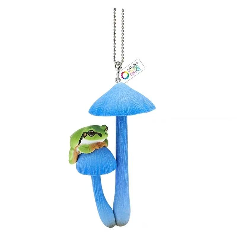 Frog and Mushroom Gashapon Toys Lovely Creative Simulation Mushroom Rain Frog Ornament Pendant Action Figure Toys