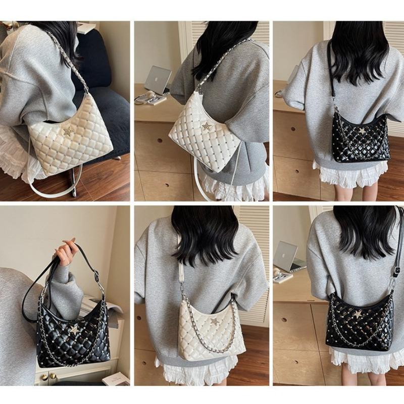 Premium Texture Diamond-encrusted Messenger Bag Women's New Underarm Bag Versatile Fashion Shoulder Bag