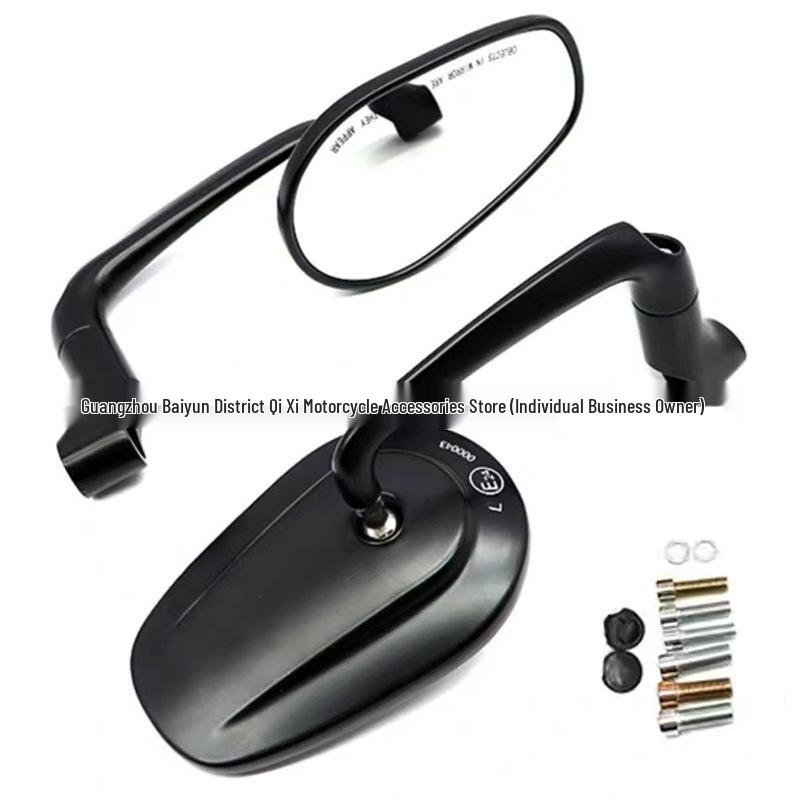 Retro Motorcycle Metal Rearview Mirror with Large Field of View for Electric Vehicles