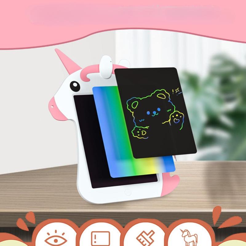 PS·baby 8.5-inch Kids LCD Drawing Board, Unicorn Doodle Drawing Board, Educational Learning Toy, Suitable for 3-7 Years Old, Easter Birthday Gift