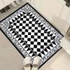 Illuminati Black and White Pattern Carpet, Non-Slip Area Rug for Living Room, Bedroom, Outdoor Camping - 1pc