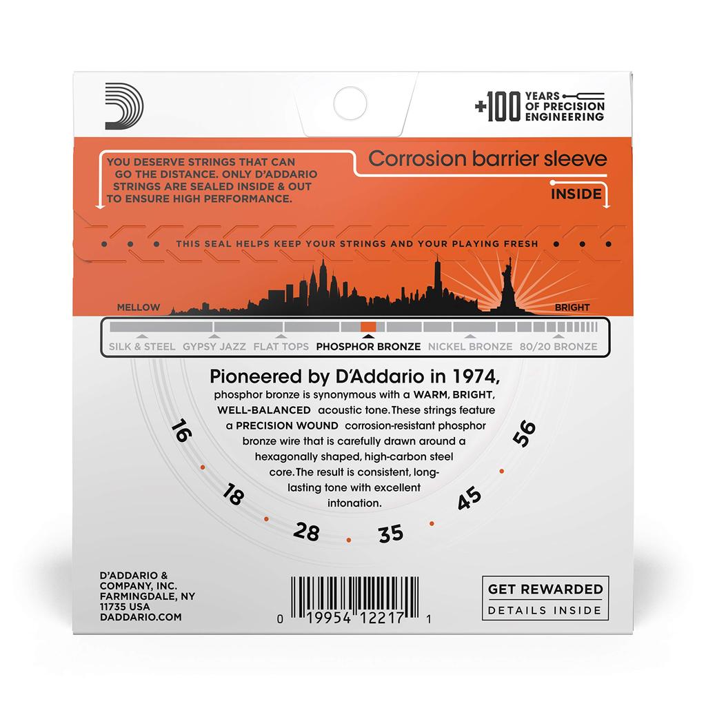 Acoustic Guitar Strings Phosphor Bronze Resophonic Guitar EJ42 D'Addario .016-.056 []