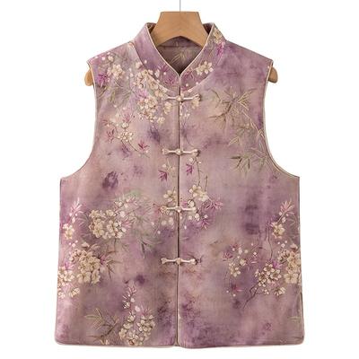 Vest Women's Retro Stand-Up Collar Button Vest Vest Vest Jacket