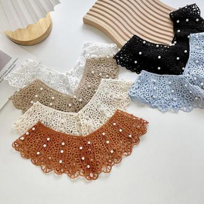 Doll Collar Lace Fake Collar Dress Decorative Shoulder Clothes Accessories Decoration Shirt Collar Pearl Detachable Shawl
