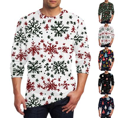 Men's T Shirt O-Neck Clothing Apparel Outdoor Long Sleeve Print Fashion Designer Vintage