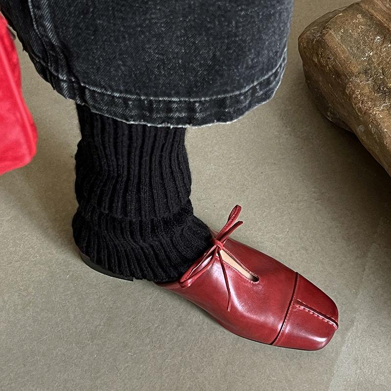 Fashion New Summer Women Mules Genuine Leather Shoes for Women Square Toe Chunky Heel Modern Sandals Cover Toe Lace-up Women Slippers