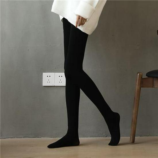 

2-Pack Medium-Thick Velvet Footed Stockings: Spring/Autumn Anti-Snag Nude Slimming Stirrup Tights Universal Medium Thick No Velvet 80-130 lbs