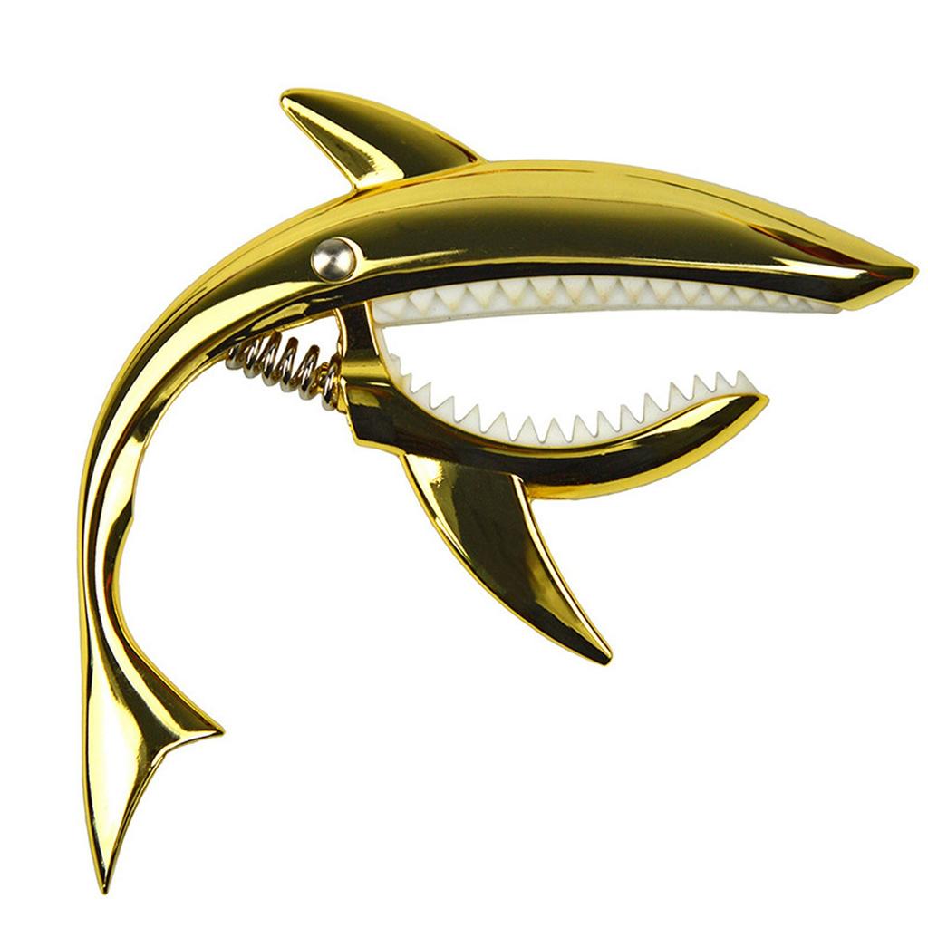 Shark Capo Zinc Alloy Tone Clip Elastic Soft for Acoustic Guitar Ukulele Mandolin Banjo Gold