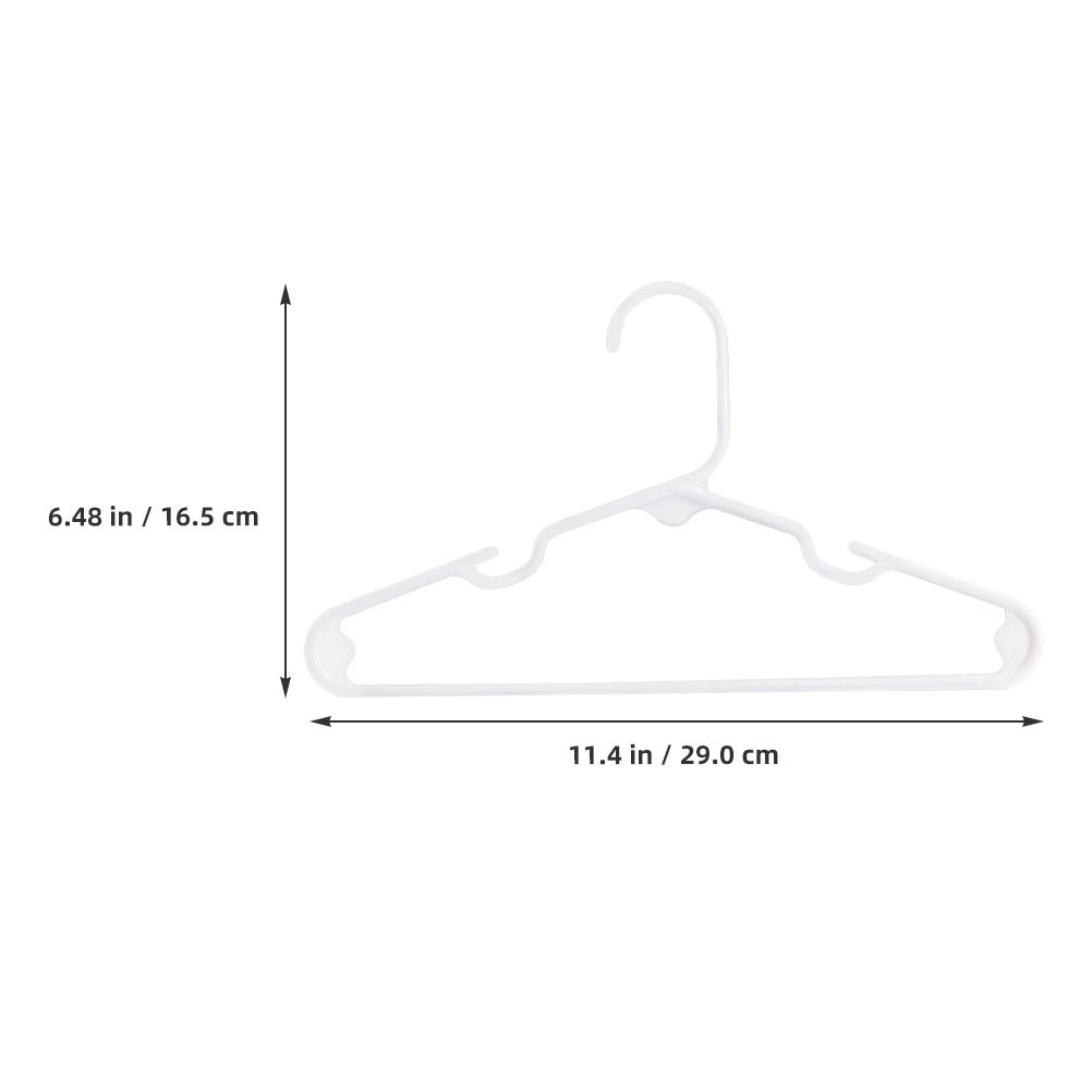 20pcs Kids Clothes Hangers Practical Clothes Hangers Plastic Clothes Hangers Coat Hook for Kid Home (White)
