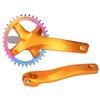 ZK‑22 Aluminum Alloy Bike Crankset Integral Single Speed Crank Arm Accessory 36T for BikeGold