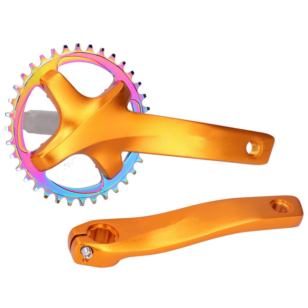 ZK‑22 Aluminum Alloy Bike Crankset Integral Single Speed Crank Arm Accessory 36T for BikeGold