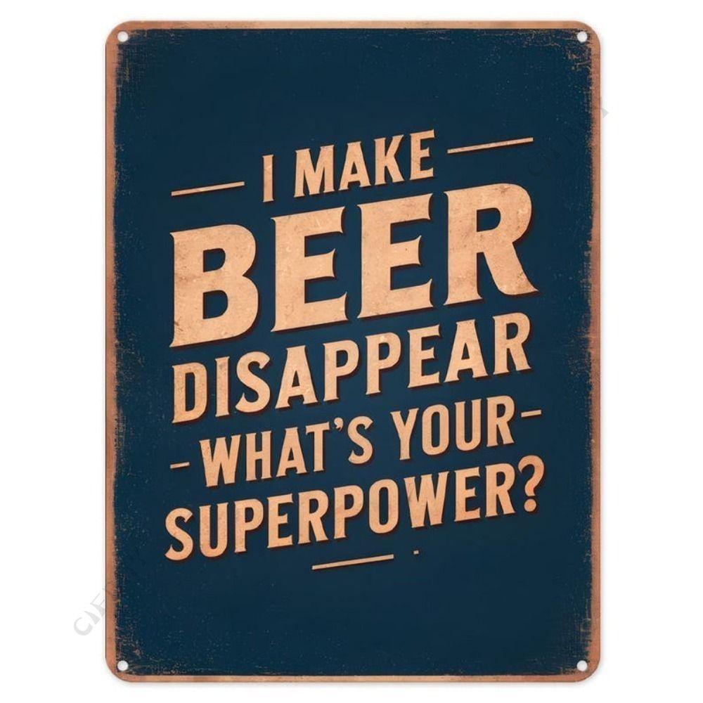 Beer poster on the wall, metal plaque 20x30cm