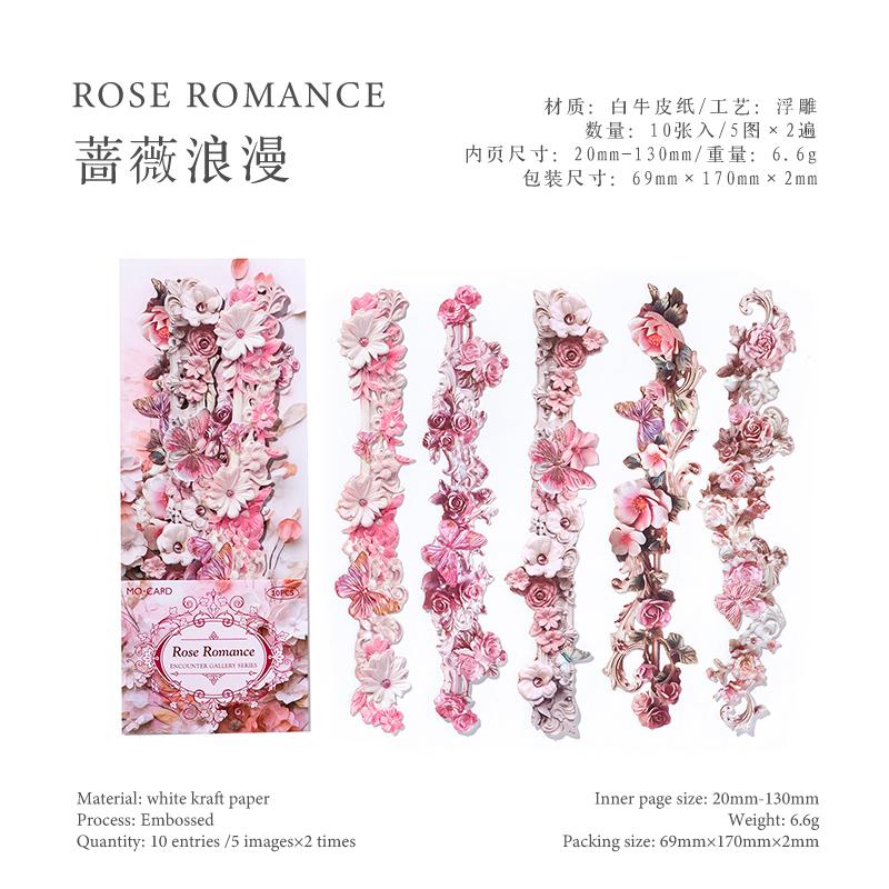 

1pc/6pc Encounter the Long Corridor Series Long Strip Flower Frame Handbook DIY Decorative Stickers Student Handbook Materials