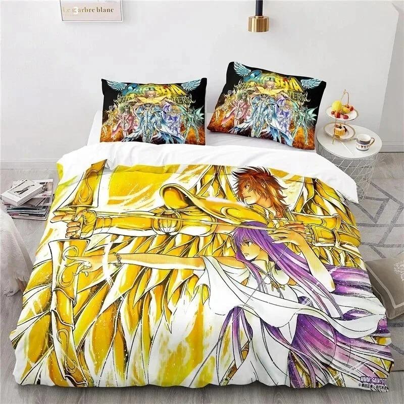 Anime Saint Seiya LOST CANVAS Bedding Set Duvet Cover Bed Set Quilt Cover Pillowcase Comforter king Queen Size Boys Adult
