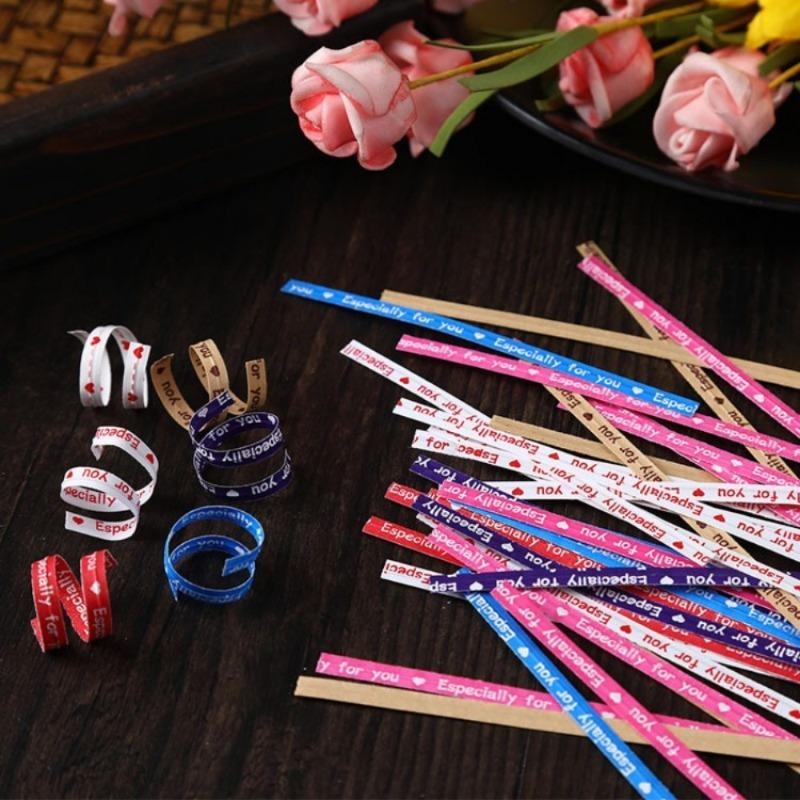 700Pcs Pack Colored Kraft Paper Twist Ties Silk Binding Rope for Baking Food Lollipop Packaging Sealing Decoration