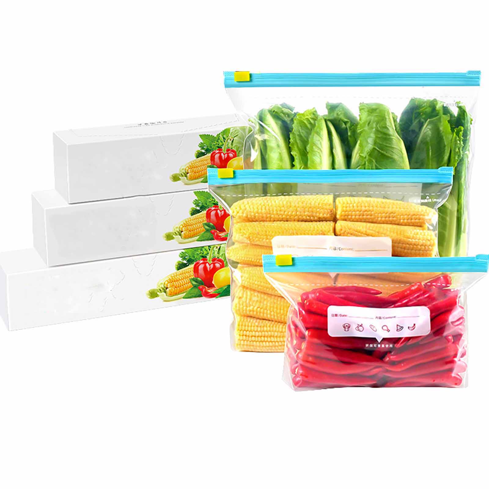 

Утолщенные пакеты с застежкой-молнией для сохранения свежести продуктов, многоразовые пакеты для хранения пищевых продуктов, для упаковки пяти видов злаков, для использования на кухне, в холодильнике и морозильной камере. One Size