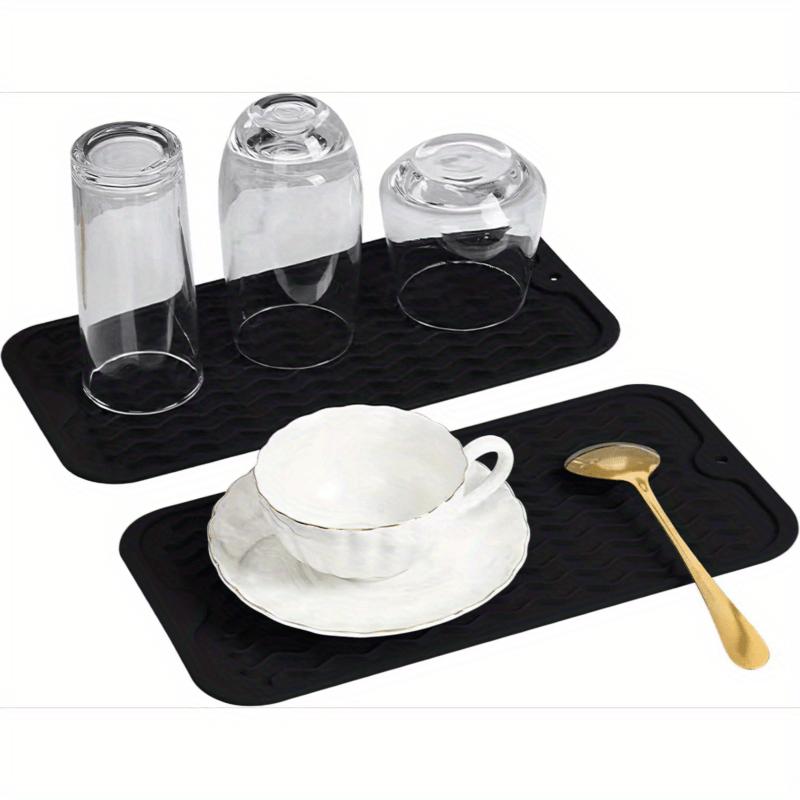 Large Silicone Dish Drying Mat, 30x15cm/ 11.81x5.91inch Foldable Draining Board Mat, Heat-Resistant Drainer Non-Slip Drying Mat