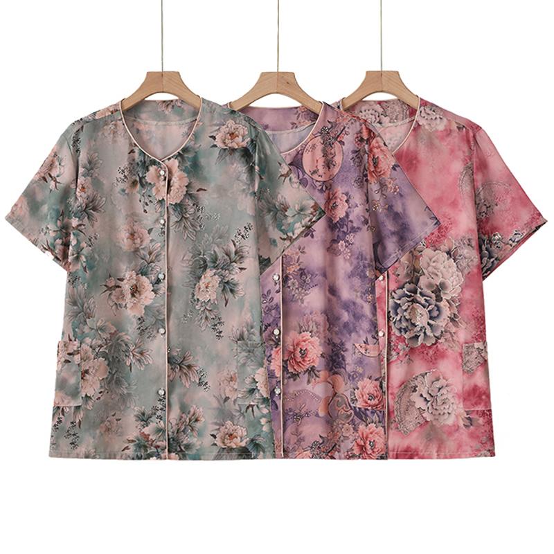 Blusas Elegantes de Talla Grande para Mujer 4XL-8XL Verano Tops Oversize Camisas Casuales de Manga Corta para Mujer