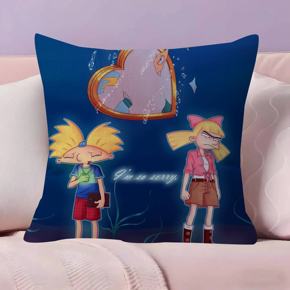 Hhey Arnolds Cartoon Maple Design Cushion Cover Happy Autumn Harvest Decor Holiday Decorati Pillow Cover