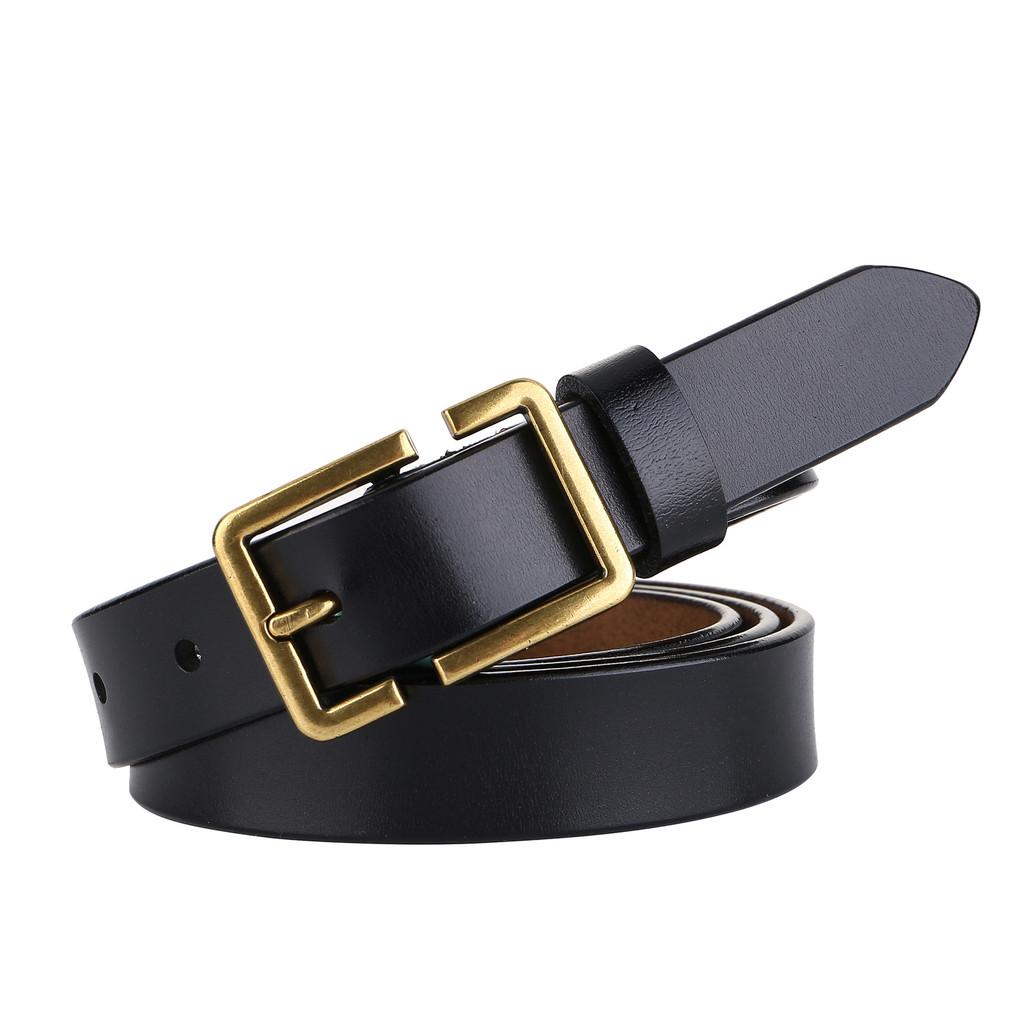 Womens Leather Belt With Stylish Square Pin Buckle For Daily Use