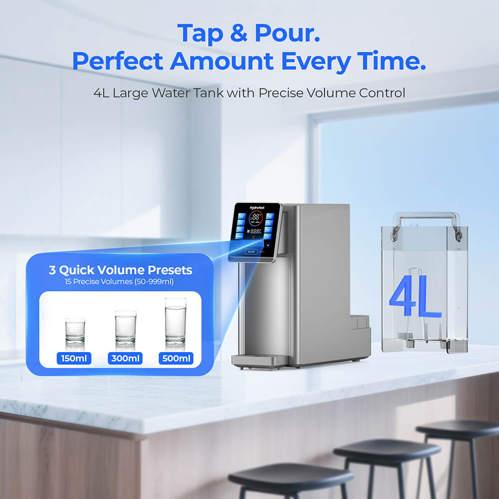 Hydrofast W100 Countertop Water Purifier, 8 Temperatures Hot & Ambient – with HF03 Composite Filter Element for W100