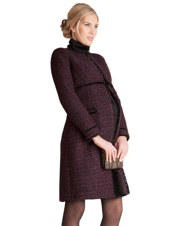 

Coat Maternity Tweed Coat MARINA Plum [Serafin] Women s XS(UK6) сливовый