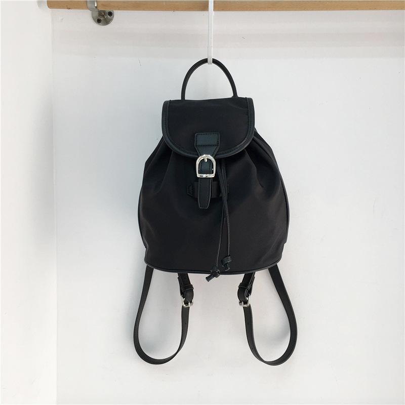 

New niche design lightweight soft cloth literary student backpack casual versatile travel backpack чёрный