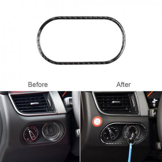 For Porsche Macan 2014- Carbon Fiber Headlight Switch Panel Cover Trim