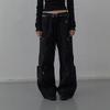 LCDC™ Paint Effect Wide-Leg Trousers (Black)