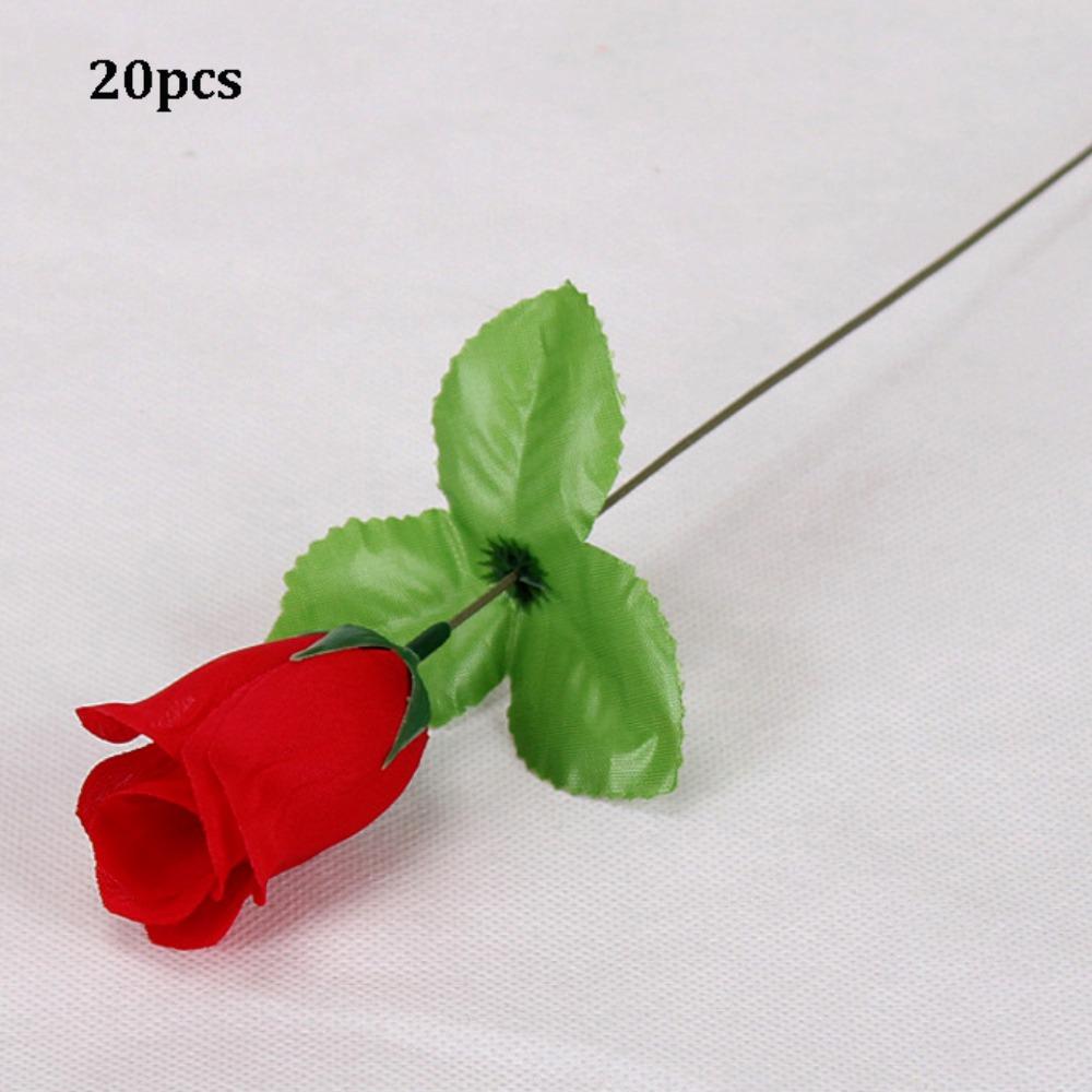 

20pcs 7 Colors Simulated Rose DIY Party Decoration Festival Supplies Small Artificial Rose Flowers Vintage Silk Rose Home Decor красный