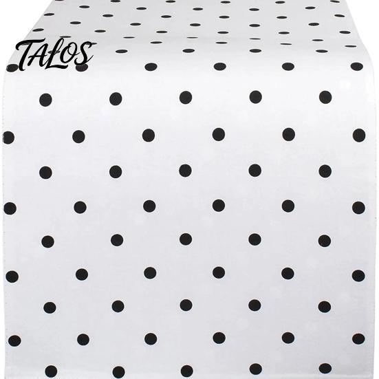 Easy Care Table Decor Modern Geometric Runner, Black And White Checkered Casual Texture Dining Room Accessory 72 Inch Striped Runner for Stylish