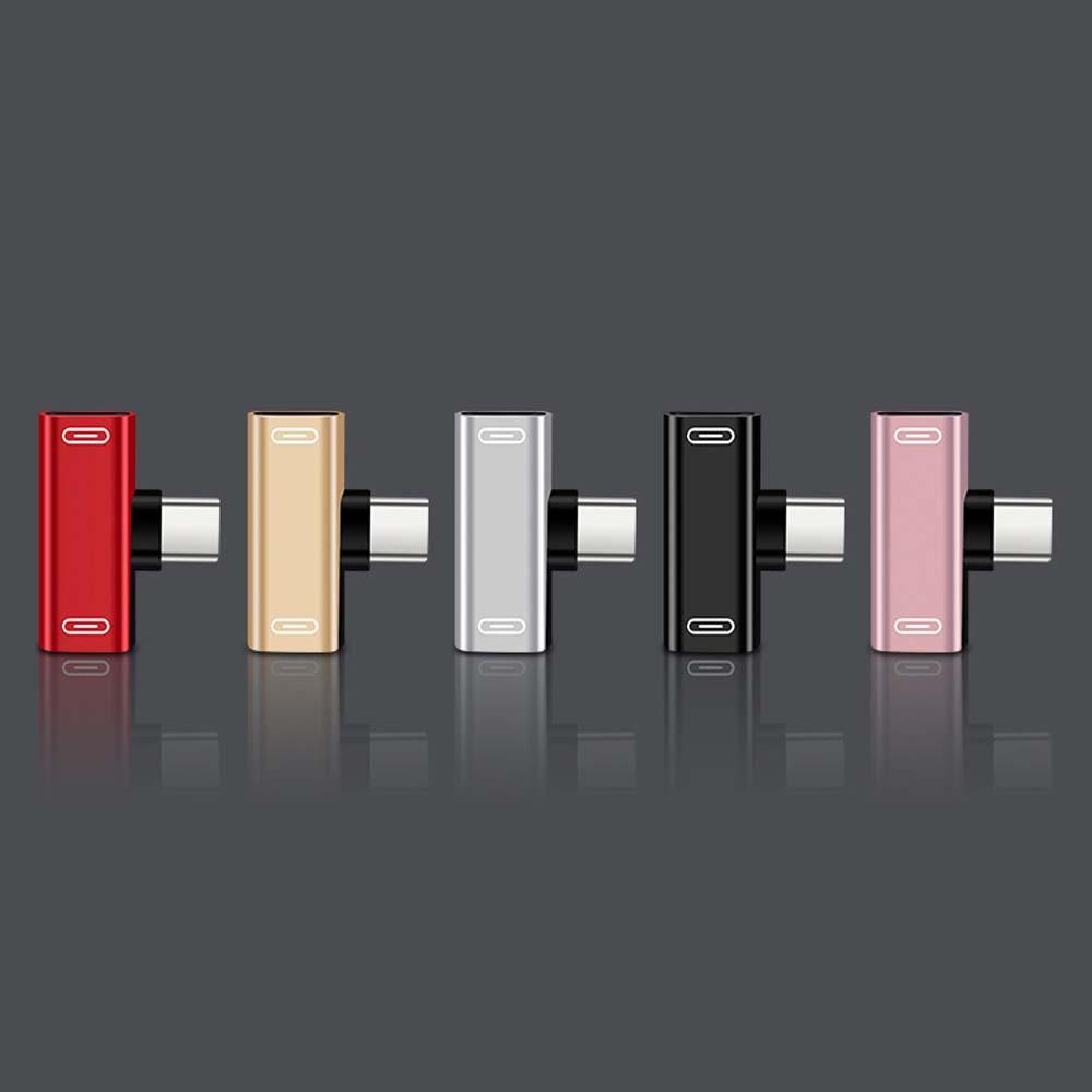 2 In 1 Charger Type C Dual Type C Type-C Adapter Charger Adapter Headphone Converter Audio Cable