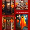 3 ks Halloweenských závěsných duchů 19,6" LED svítících venkovních létajících bílých duchů pro dekoraci předzahrádky, terasy, trávníku, zahrady, párty