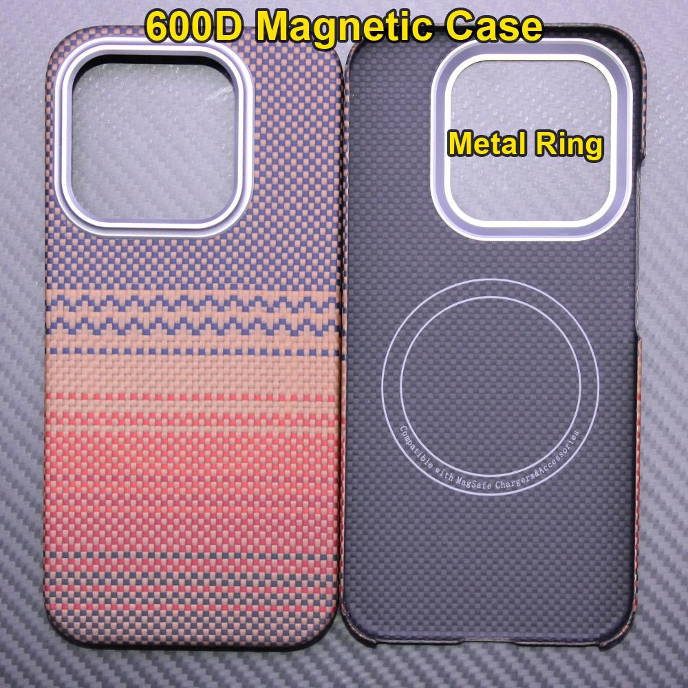 600D Real-thin Carbon Fiber Phone Case for Xiaomi 17 Case Aramid Fiber Fabric Thinhard Magnetic Balck Slim Light Red Case