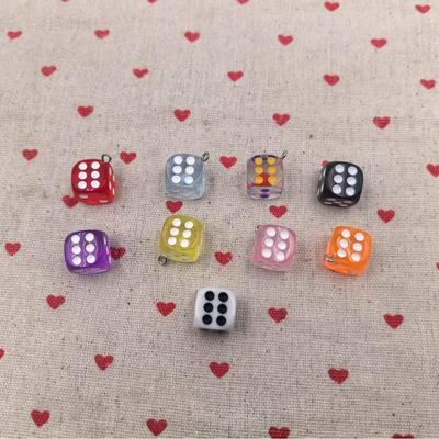 Acrylic Colored Transparent Dice Shaker Pendant Beads 14x14mm