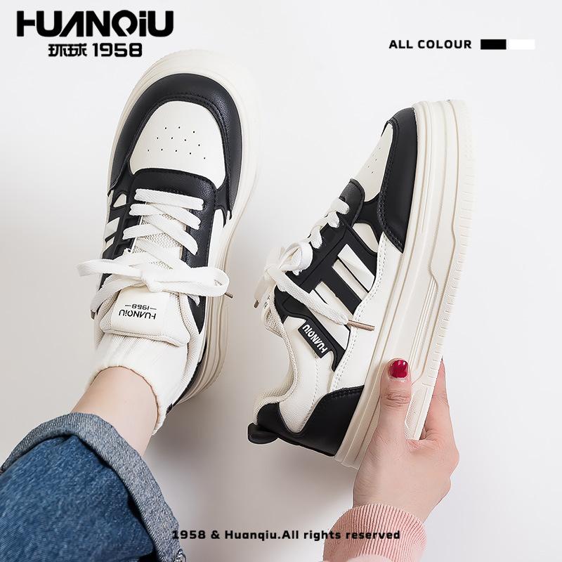 Global panda color matching 22 autumn new thick-soled heightening casual board shoes 35