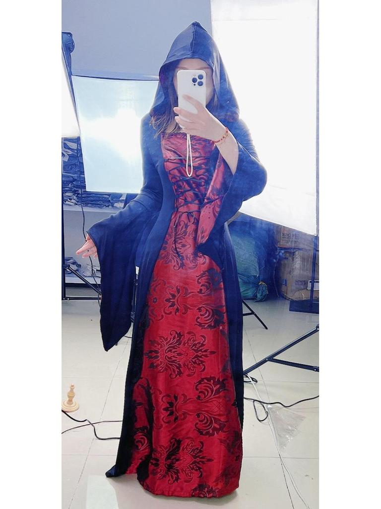 Halloween Vampir Umhang Cosplay Kostüm Zauberer Robe