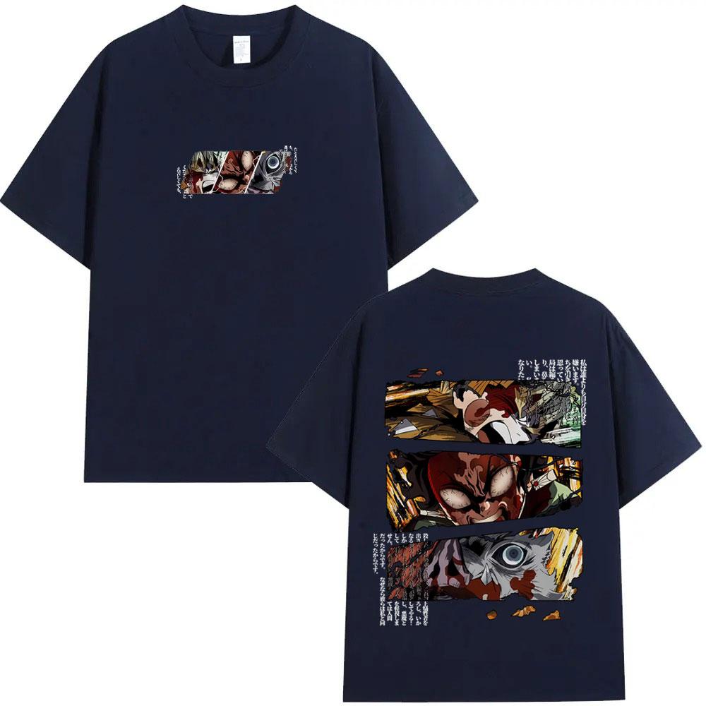 Anime Demon Slayer Agatsuma Zenitsu Kamado Tanjirou Hashibira Inosuke Graphic Tshirt Men Women Casual Vintage Oversized T Shirt