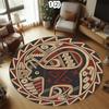 Vintage Stammes-Rundteppich Teppichmatte Teppich Heimdekoration Indianermuster Rutschfester Bodenteppich für Wohnzimmer