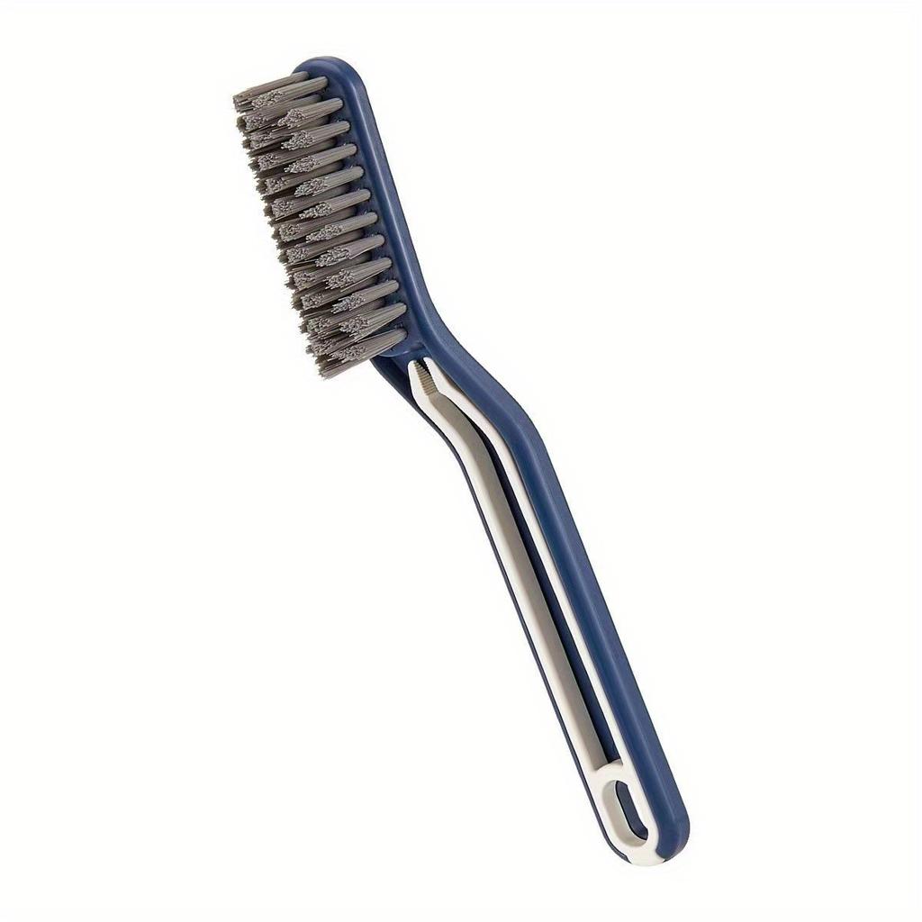 1pc, 2-in-1 V-Shaped Crevice Brush with Hard Bristles for Bathroom, Toilet, Tile, Stove,Long Handle Floor Brush with Cleaning Clip for Easy Cleaning