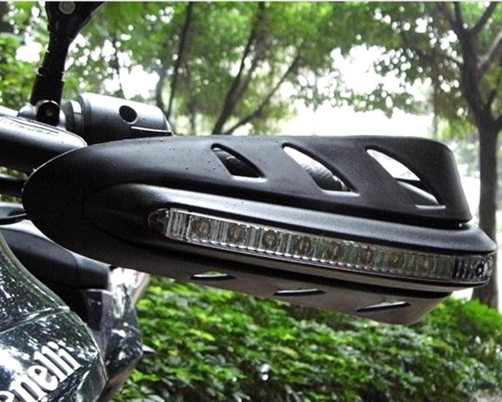 2Pcs Universal Motorcycle Handguards Handguards with LED Light Motorcycle Handguard Handlebar Protector