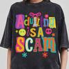 Adulting Is A Scam Shirt, Checkered Sarcasm Shirt, Mental Health Humor Tee, Retro Colorful Lettering, Bold Sassy Quote Tee