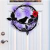 Outdoor Halloween Decoration Halloween Party Decoration Crow Rose Door Sign Hangers for Festival Parties Decoration