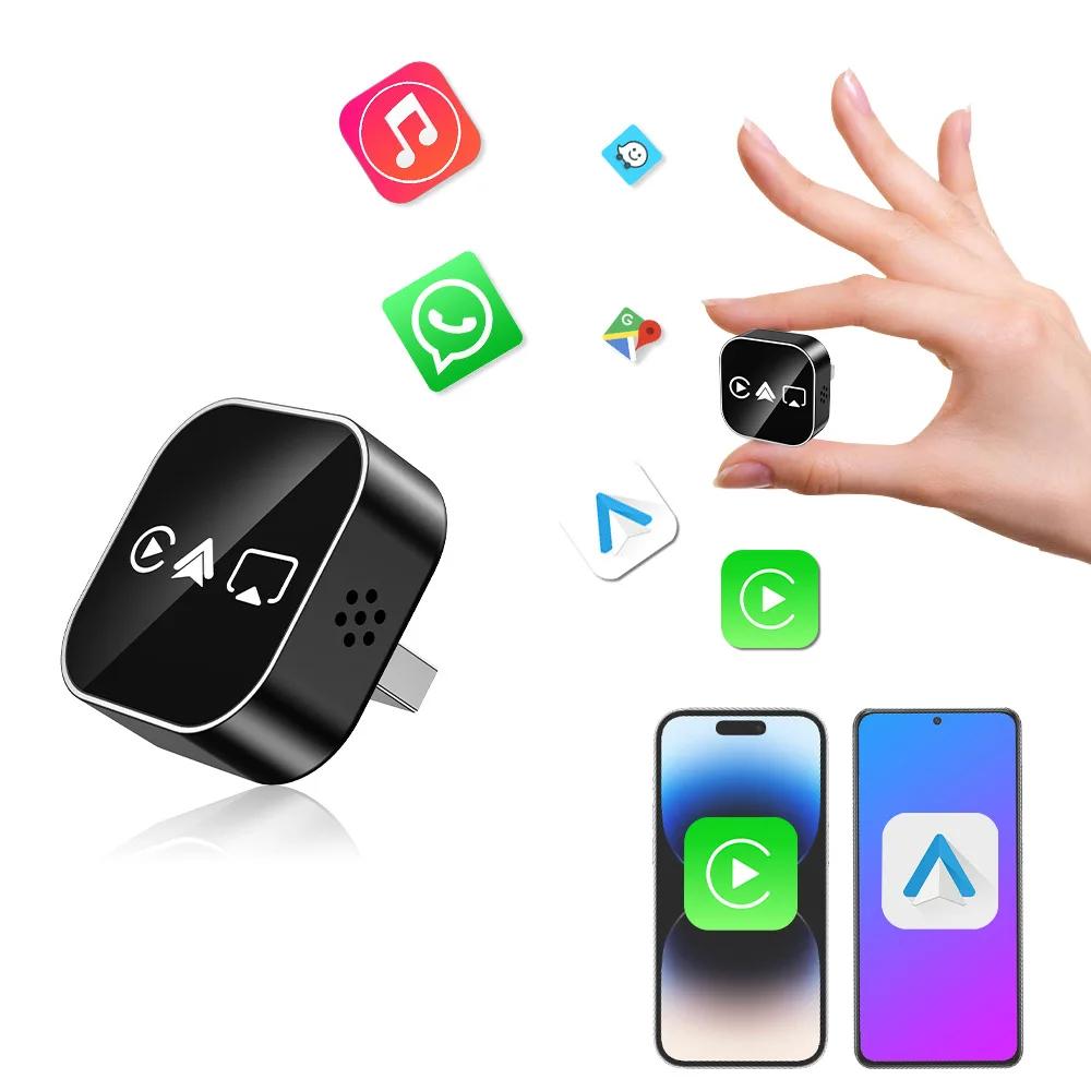 4-in-1 Wireless Carplay Adapter Android Auto Connect Airplay Mirror Link Screen USB Plug To Play for Apple and Android CarPlay