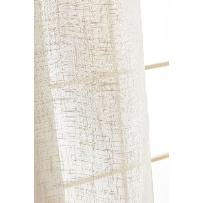 Voilage ajustable + 8 anneaux pince 140 x 270 cm Polyester effet lin "Nia" Le fil d'Ariane - Sable