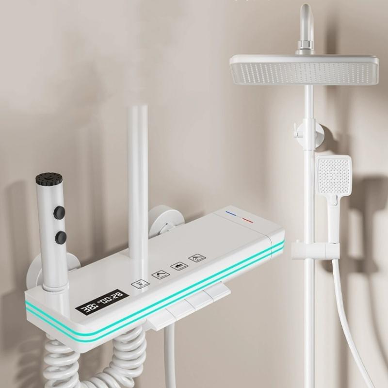 

Shower Faucet Full Set Temperature Smart Digital Display Bathroom Shower System with Light Hot Cold Mixer For Bathroom