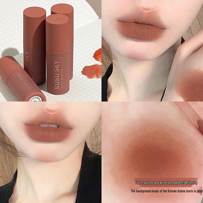 

SUSU SKY Matte Lip Mud: Velvet, Non-drying, Silky Whitening, Affordable Student Lip Gloss.