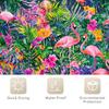 1 Tropical Flamingo And Rainforest Print Shower Curtain, Water-Resistant Polyester Fabric, Stain-Resistant, Machine Washable
